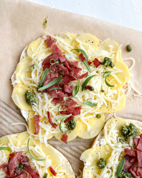 Pita pizza med kartoffel