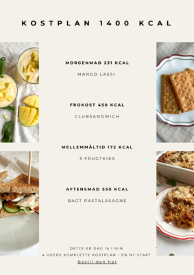 gratis kostplan 1400 kcal - En ny start