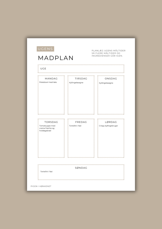 Madplan kalorielet aftensmad