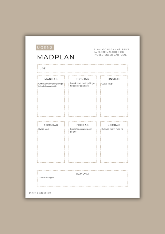 madplan med kalorielet aftensmad #2